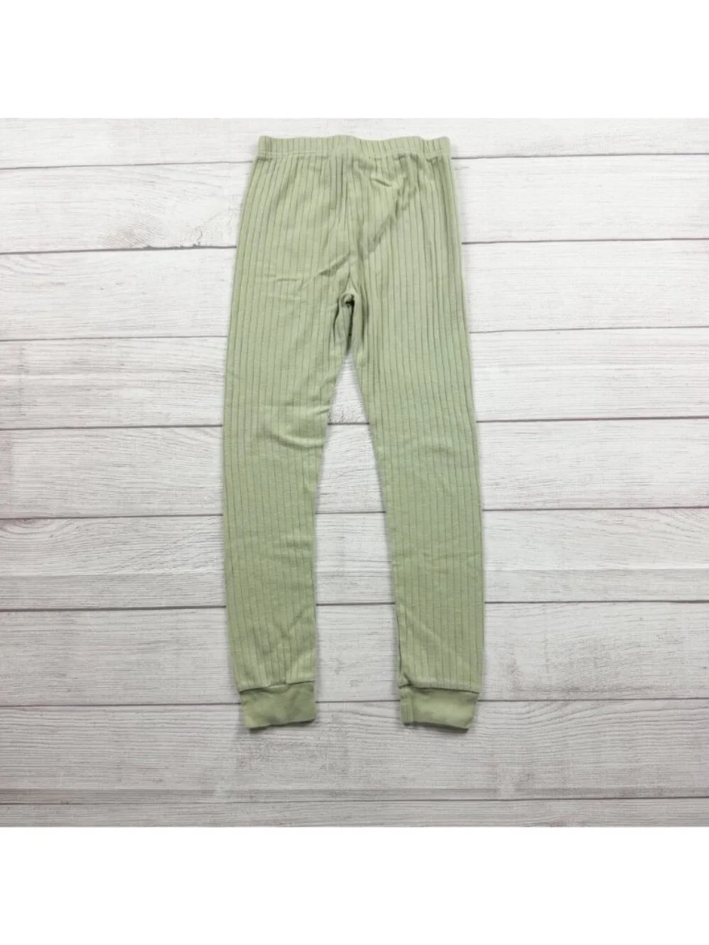 Carter's Boys 2 Piece Henley Rib Knit Pajama Set Green Long Sleeve Top Bottom 8